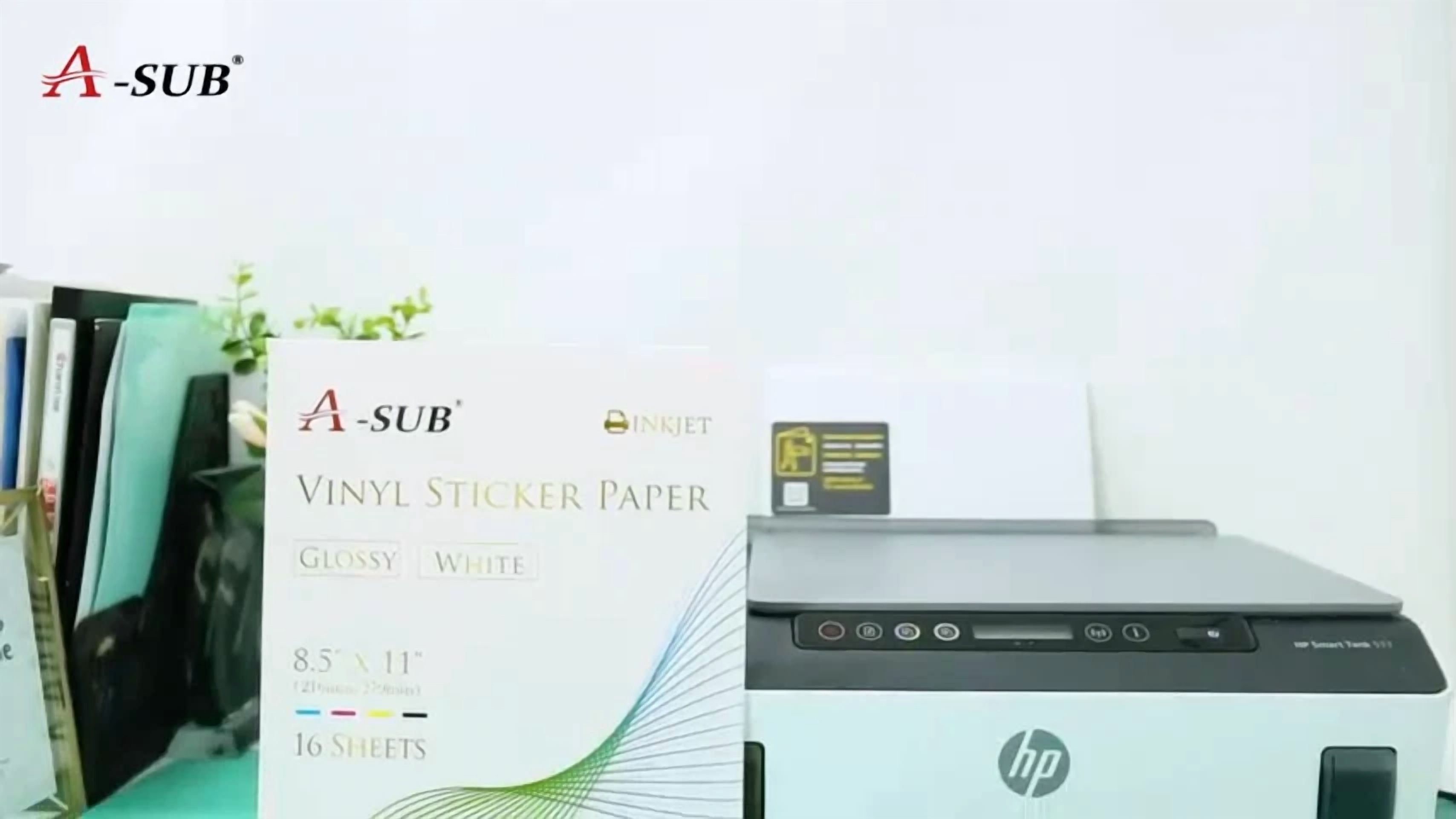 CRESTIN- A-Sub Printable Vinyl Glossy Sticker Paper For Inkjet Printer Cricut 25 Sheets