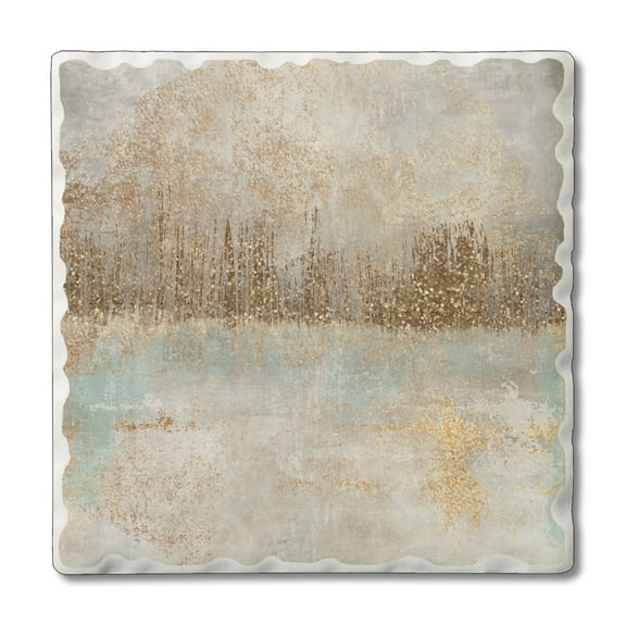 CounterArt "Gilded Quartz" 1 Pack Absorbent Stone Tumbled Tile Coaster 4" x 4"
