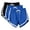 1-Blue, variant on Raeneomay 3 Pack Women's Cotton Athletic Style Pajama Shorts, Soft Comfy Dolphin Hem Elastic Waist Drawstring Lounge Sleep Shorts with Pockets Plus Size Summer PJ