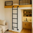 thumbnail image 3 of Wall Mounted Ladder  Heavy-Duty Metal Egress Window &; Loft Ladder for Basement  Attic Bunk Bed  Fire Escape - Load  Matte, 3 of 6