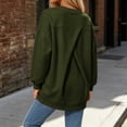thumbnail image 6 of Horkkom Crew Neck Sweatshirts Women Casual Oversized Solid Color Tops Fall Loose Pullover Sweatshirts with Pockets XL, 6 of 7