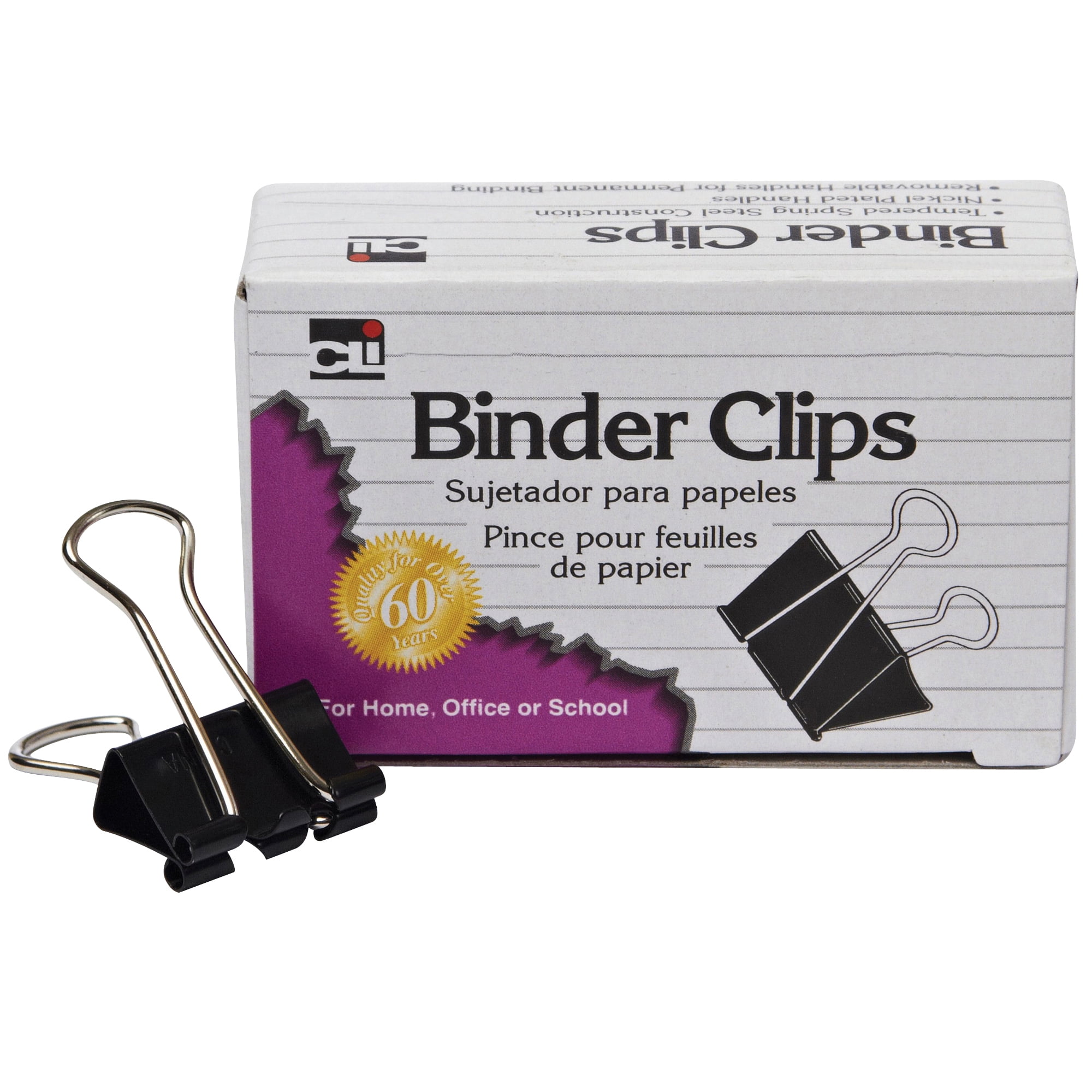 Charles Leonard Binder Clips, Large, 1 Inch Capacity, 120 Count