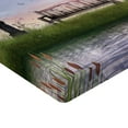 thumbnail image 2 of Ambesonne Nature Fitted Sheet, Bench Flowing River Moon, Twin Size, Multicolor, 2 of 3