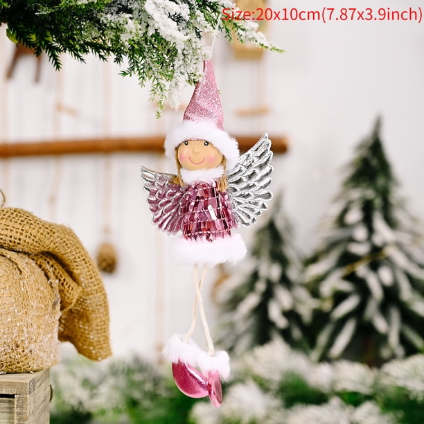 Lovely Christmas Angel Girl Cloth Doll Oranments Xmas Tree Hanging Pendants Merry Christma Decor Gifts Happy 2023 Noel Supplies