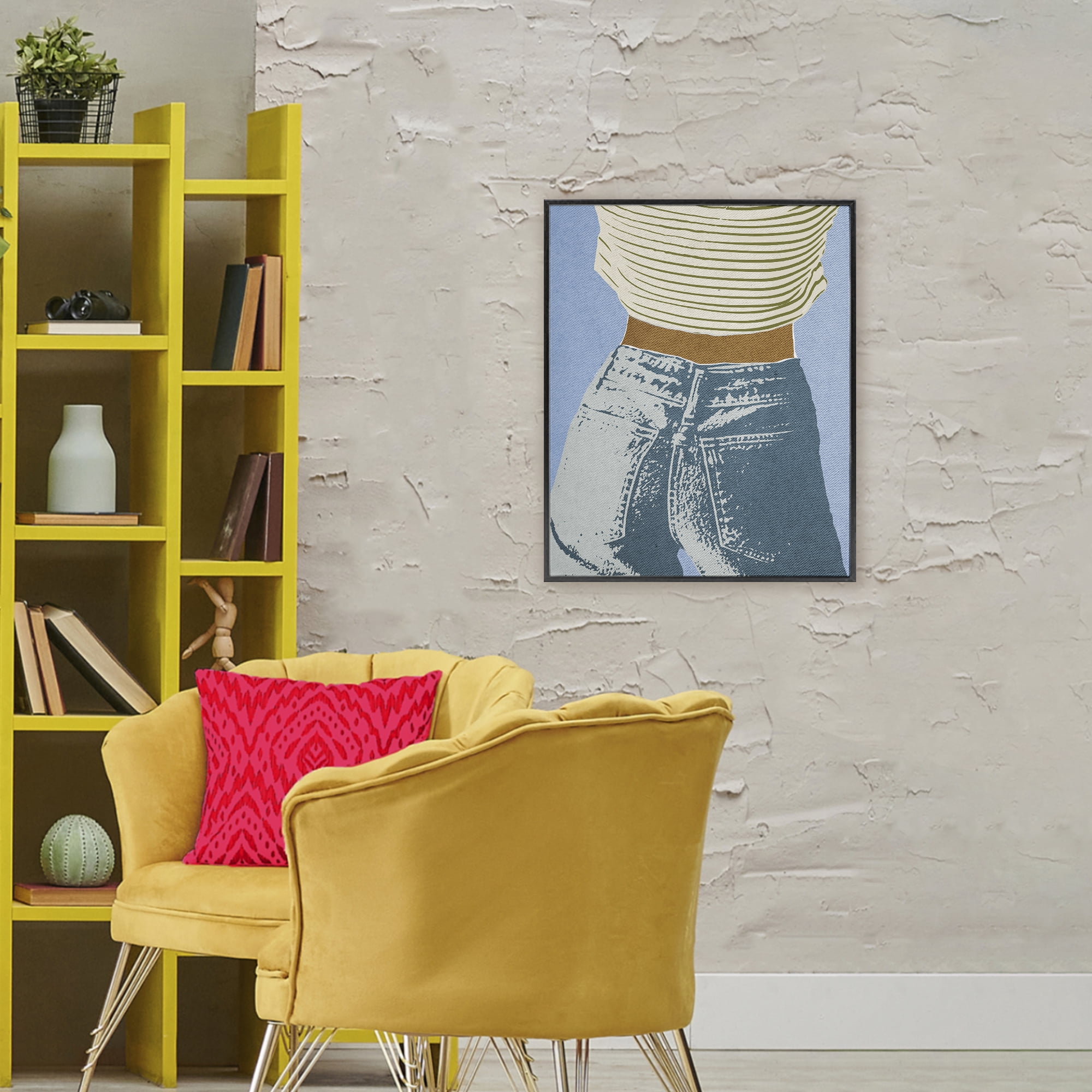 Stupell Industries Vintage Jeans & Tee Black Framed Giclee Art, design by Victoria Barnes