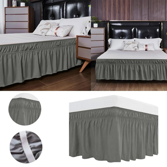 Oliegs Heated Blanket Proof Ruffles Wraparound Bed Skirt Chocolate