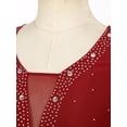 thumbnail image 5 of YIZYIF Womens Lyrical Dance Costume Halter Neck Sparkle Rhinestone Flowy Skirt Leotard Dress Ballet Modern Dancewear Burgundy-A S, 5 of 7