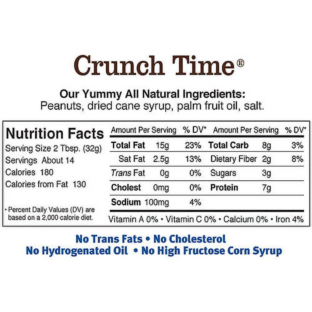 Peanut Butter & Co. Crunch Time Peanut Butter, 16 oz  (Pack of 6)