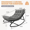 thumbnail image 3 of EDTara Rocking Chair with Cushion, Indoor/Outdoor Adjustable Metal Frame Padded Lounge Rocker, 450 Lbs Capacity Glider for Garden, Poolside, Balcony, Backyard, Modern Design, 3 of 7