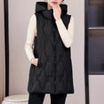 thumbnail image 7 of FNFHFY Long Puffer Vest Women Plus Size Lightweight Sleeveless Quilted Jacket Solid Slim Fit Puffy Jackets Zip Up Winter Coat with Hood, 7 of 7