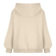 thumbnail image 5 of Oversized Sweatshirts for Women Clearance Winter Fall Loose Fit Hooded Long Sleeve Batwing Off the Shoulder with Pocket Plain Hoodie Cotton Sweatshirt Sweatshirts(Beige,XL), 5 of 6