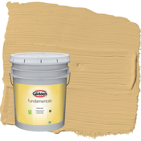 Glidden Fundamentals Honey Bunny / Yellow Flat Interior Paint, 5 Gallon