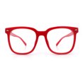 thumbnail image 3 of Nerdy Large Horn Rim Rectangular Blue Light Filtering Computer Eyeglasses Red, 3 of 6