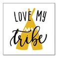 thumbnail image 1 of DistinctInk Custom Bumper Sticker - 3" x 3" Decorative Decal - White Background - Love My Tribe - Yellow Teepee, 1 of 2