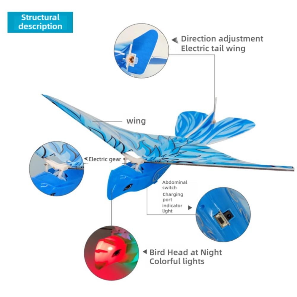 Remote Control Bionic Flying Bird Toy Simulating Real Flight for Indoor and Outdoor Use, Multiple Sizes Available