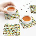 thumbnail image 7 of Pofeuu Train With Animals Print Leather Coasters Set of 6, Round Cups Mugs Mat Pad for Home Kitchen Heat Resistant Drink Coasters,Square, 7 of 7