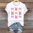 thumbnail image 4 of Mujeres Pantalones Cortos de Manga Corta Impresa Floral Cuello Redondo Superior / Camisa Poliéster, Blusa Casual de Moda para el Uso Diario Del Hogar, 4 of 5