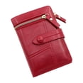 thumbnail image 2 of Tnobhg Short Wallet Button Closure Three Folds Multi Slots Short Zipper Store Coins And Cards Fine Stitching Slim Simple Female Purse Women Accessory, 2 of 8
