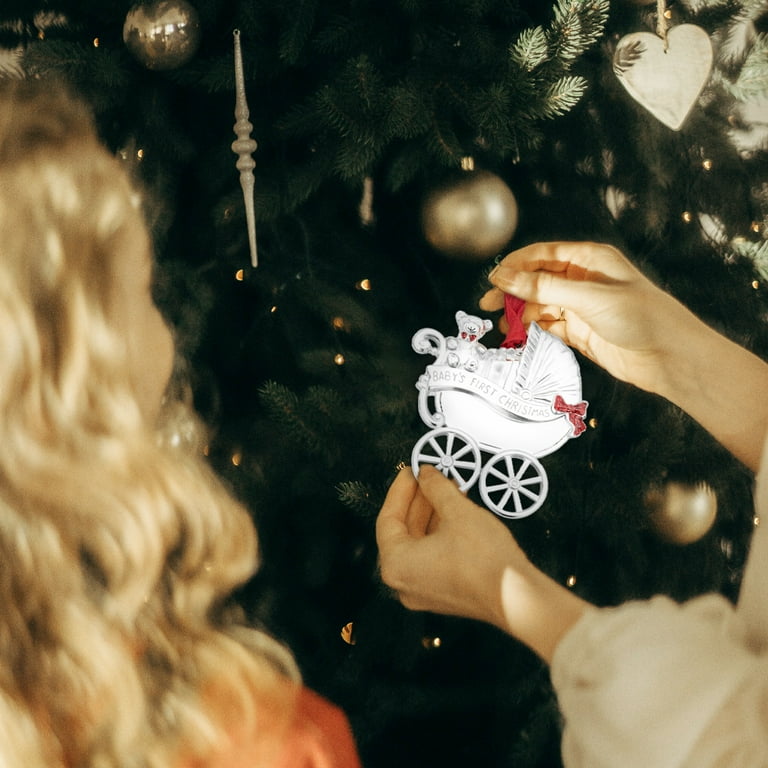 Sterling silver baby's first christmas ornament sale