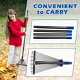 thumbnail image 6 of FENHRTVM Rake for Leaves,18 Teeth Adjustable Mental Garden Rake 62in Black Leaf Rakes for Lawns, 6 of 6