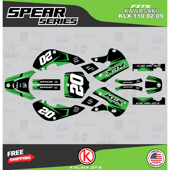 Kalair GFX Graphics Kit for Kawasaki KLX110 (2002-2009) Spear Series