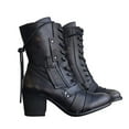 thumbnail image 1 of CAROOTU Chaussures à Lacets à Talons Chunky Rétro pour Femmes, 1 of 6