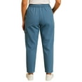 thumbnail image 4 of Turtle Bay New York Women's Elastic Stretch Waist Casual Denim Pull-on Cargo Pants, 4 of 9