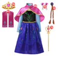 thumbnail image 1 of Disney-vestido de princesa Elsa y Anna para niñas, traje de baile de malla con lentejuelas blancas, ropa de carnaval, disfraz de reina de las nieves y Frozen Fivean unisex, 1 of 2