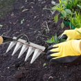 thumbnail image 3 of Garden Rake - Traditional Carbon Steel Rake, Teeth Rake, for Weeding/Detangling/Sowing 5 Steel Teeth (Without Stick), 3 of 5