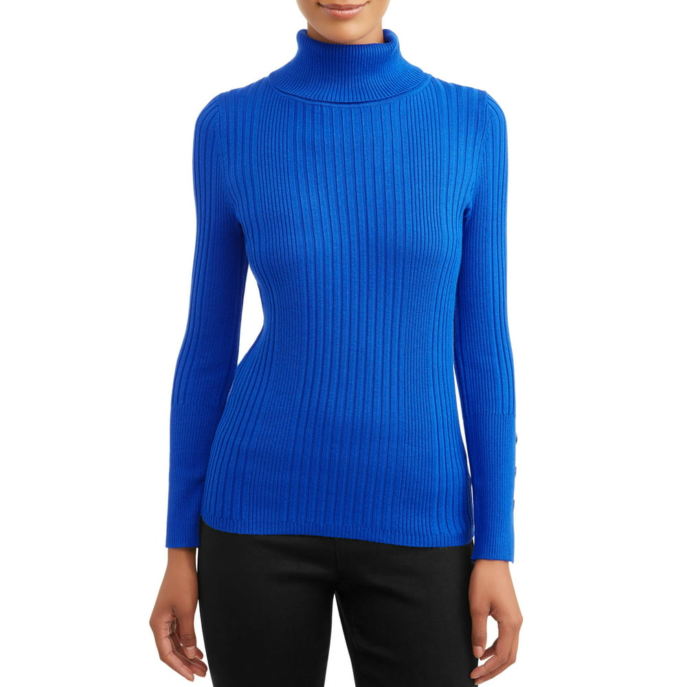 Time and Tru - Time and Tru Women's Ribbed Turtleneck Sweater - Walmart ...