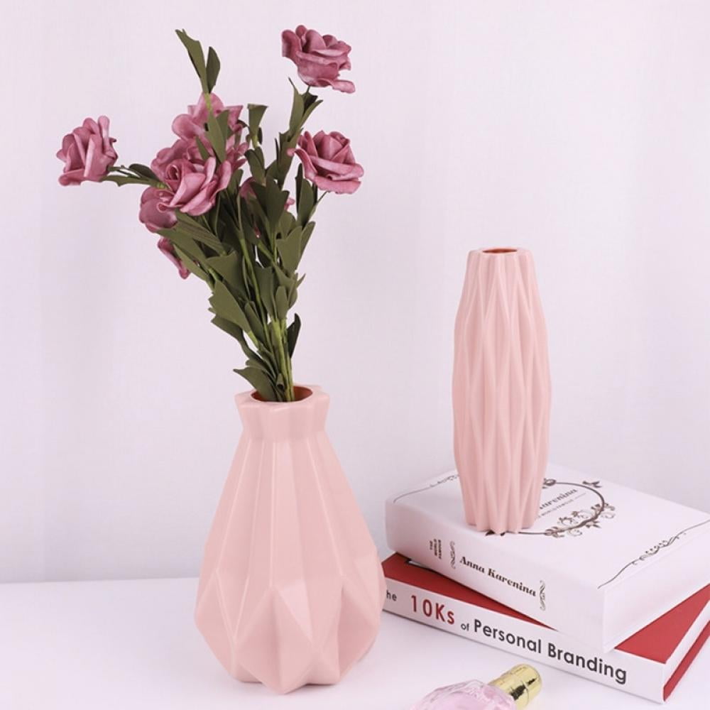 Flower Vase Decor Plastic Vase Imitation Ceramic Flower Pot Flower Basket  Nor Jf