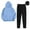 Light Blue, variant on Brondbend Matching Sweat Sets for Women Women's Hoodies Long Sleeved Pocket Pullover Solid Stretchy Waist Jogger Outfits Comfortable Loose Tracksuits Athletic Fall Winter Sets Dark Blue