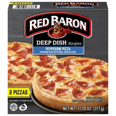 Red Baron Pepperoni Deep Dish Personal Frozen Pizza, 11.2 oz 2 Pack