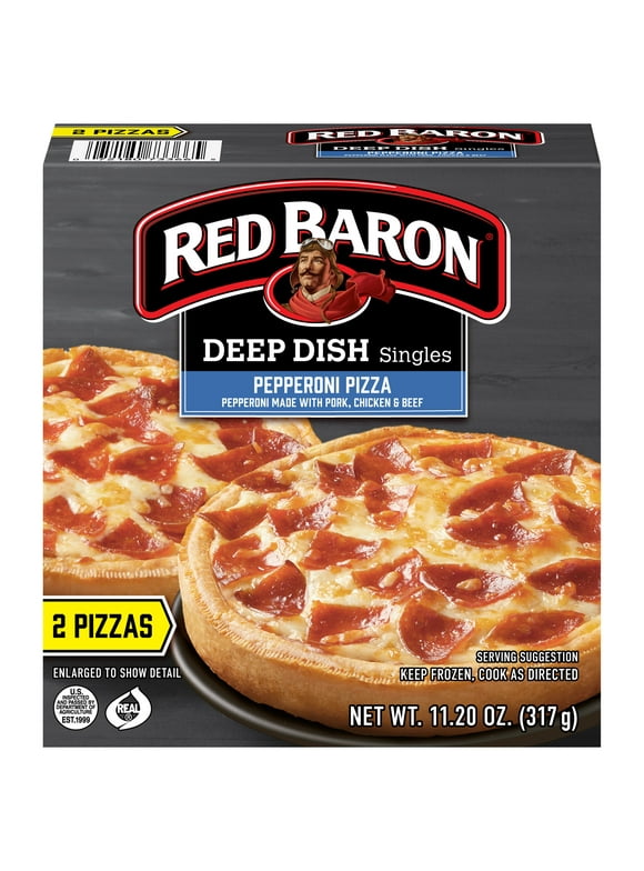 Red Baron Frozen Pizza Deep Dish Singles Pepperoni, 11.2 oz