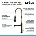 thumbnail image 2 of KRAUS Artec Pro 2-Function Commercial Style Pre-Rinse Kitchen Faucet with Pull-Down Spring Spout and Pot Filler in Spot Free Antique Champagne Bronze/Matte Black, 2 of 11