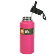 Ozark Trail 32 oz Stainless Steel Flip Straw Water Bottle, Pink