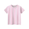 thumbnail image 5 of CCRFTGI Shirts for Kids Girls Size 10-12 Cute Striped Shirt Graphic Tees Summer Tops Short Sleeve Crewneck Girls Fashion Tee Tops Light pink 9-10 Years, 5 of 6