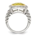 thumbnail image 2 of 925 Sterling Silver With Real 14kt Lemon Quartz & Diamond Ring Size: 6; for Adults and Teens; for Women and Men, 2 of 5