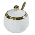 thumbnail image 3 of CUITING Ceramic Sugar Bowl Container with Lid and Spoon Spice Seasoning Box Ceramic Condiment Pot Condiment Jar for Counter Orange, 3 of 8
