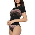 thumbnail image 2 of Daiia Rose Gold Glitter1 Women'S Crew Neck Short Sleeve Slim Fit T Shirts Tops Basic Bodysuit Leotard Clothing-Small, 2 of 9