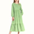 thumbnail image 5 of FDDMis Winter Dresses Black Long Sleeve Dress Party Dress Fall Maxi Dress Girls Dresses Size 14-16 Black Tie Dress 1 Year Old Girl Clothes, Green 6-7 Years, 5 of 7