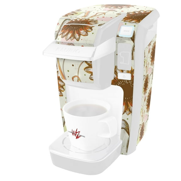 Flowers Pattern 19 - Decal Style Vinyl Skin fits Keurig K10 / K15 Mini Plus Coffee Makers (KEURIG NOT INCLUDED)