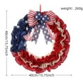 thumbnail image 3 of PALIFEUR 4th of July Wreath for Front Door, 15.75 Inch Patriotic Wreaths, Artificial Floral Spring Wreaths Decorations for Memorial Day Independence Day Veterans Day, Red Blue White, 3 of 7