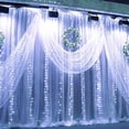 thumbnail image 4 of LINLIN 300 LED Curtain Lights, USB & Battery Operated Window Icicle Lights, 3m x 3m 8 Modes Remote Control Window Curtain Fairy Lights for Outdoor Indoor Garden Decoration, 4 of 9