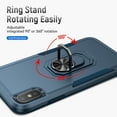 thumbnail image 4 of Phone Case Compatible with iPhone XS Max, Cover with Magnetic Ring Holder Stand Hybrid Rugged Shockproof Drop Proof Heavy Duty Cell Accessories for iPhone XS Max Women Men, Blue/Blue, 4 of 8