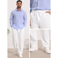 thumbnail image 5 of DARING DIVA Men's Beach Pants Drawstring Waist Breathable Summer Linen Pants 28 White, 5 of 7