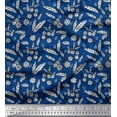 thumbnail image 1 of Soimoi Poly Georgette Fabric Leaves & Floral Block Print Sewing Fabric Yard 52 Inch Wide, 1 of 3