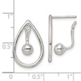 thumbnail image 2 of Diamond2Deal 925 Sterling Silver Teardrop with Drop and Dangle Ball Threader Post Earrings for Women (L- 0.83 inch, W- 0.56 inch), 2 of 6