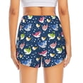 thumbnail image 2 of Lsque Colorful Cartoon Shark Printed Women's Running Shorts with Liner Pockets,Elastic Quick Dry Workout Athletic Gym Yoga Shorts,Womens High Waist Shorts-Large, 2 of 9