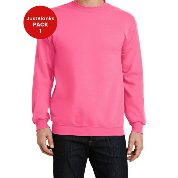 JustBlanks Core Fleece Crewneck Sweatshirt Ribbed Cuffs Waistband for a Snug Fit